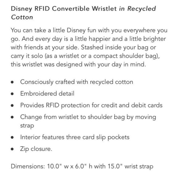 Vera Bradley Disney 100 Alice in Wonderland RFID Convertible Wristlet Bag NWT - Picture 2 of 8